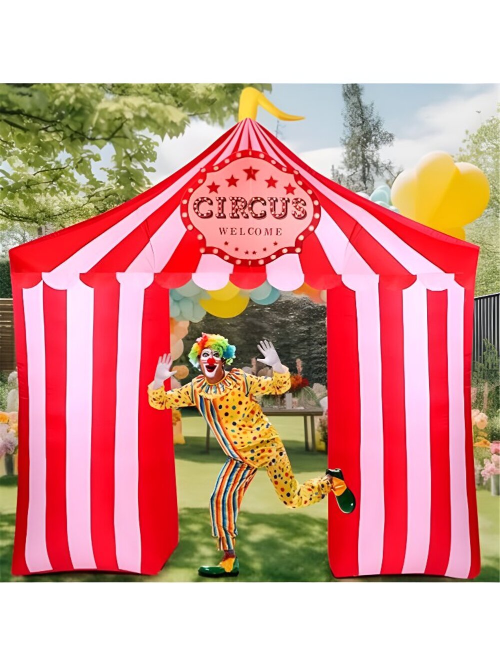 Halloween 10ft Tall Circus Inflatable Archway LED Circus Outdoor Entrance